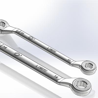 China Hot Sale Alloy Steel Repair Wrench High Neck Type 10-24mm Metric Ratcheting Wrench For Repair for sale