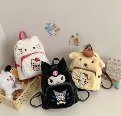 China Fashion Girls Bags Waterproof Cute Small Round Plush Bag Soft Large Capacity Zipper Bag For Daily Use Japanese Style for sale