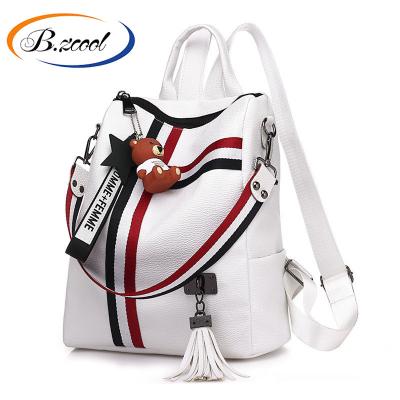 China Waterproof Contrast Tassel Women's Backpack Zipper Color Tote Bags Cartoon Pendant Schoolbag Travel Bag CY74263 for sale