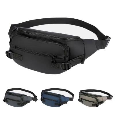 China Nylon Water Proof Waist Bag For Men Zipper Fashion Bags For Men Boys Pure Color Shoulder Cross - Body Bag for sale