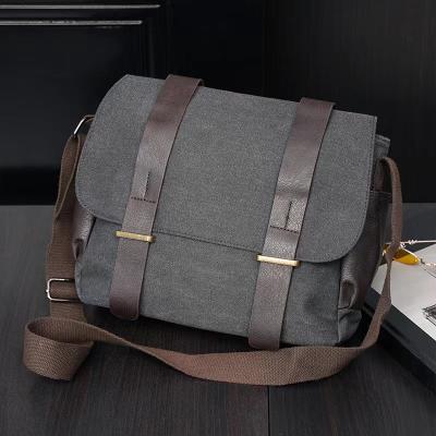 China Wholesale 2022 New Vintage PU Men Crossbody Bag Large Capacity Fashion Single-shoulder Bag Vintage Horizontal Briefcase for sale