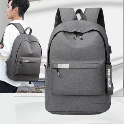 China With USB Oxford Cloth With Usb Bag Shoulder Color Backpack Wholesale Pure Zipper Fashion Bags For Men for sale