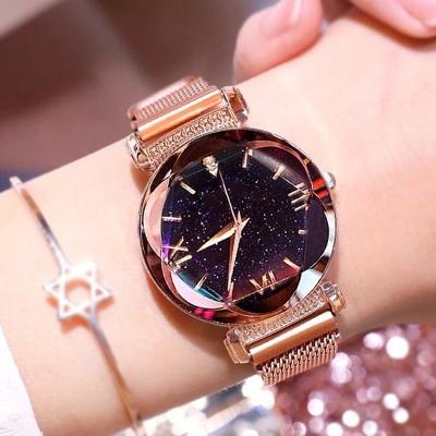 China Alarm News Popular Women's Watch Student's Delicate Steel Chain Rose Gold Watch for sale