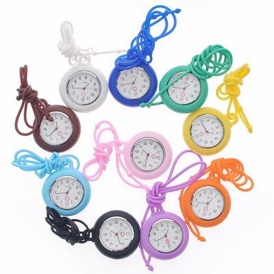 China Nurse FOB Removable Jelly Table Hanging Pocket Watch Druable Silicone Brooch Women Girls Floral Eco-friendly Fashion Nurse for sale