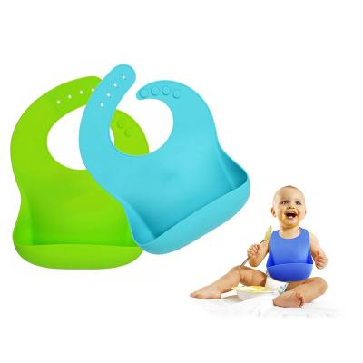 China High Quality Silicone Free Waterproof Bib Food Grade BPA Free Silicone Baby Easy Wash Bib for sale