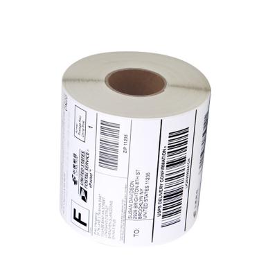 China factory direct three 4 x 6 thermal paper thermal sticker paper 100x150mm empty packing slip sticker barcode printer A6 roll shipping label proof sale for sale