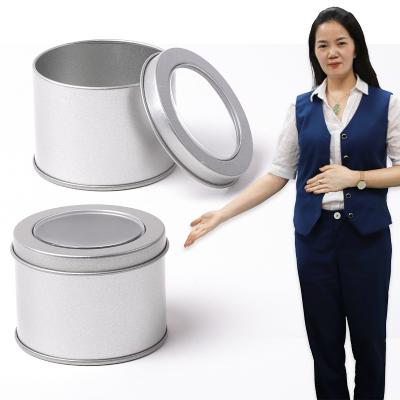 China Manufacturer Frosted Round Tin Can Piggy Bank Source Packing Box Tin Containers With Window And Lid Tin Can Piggy Bank for sale