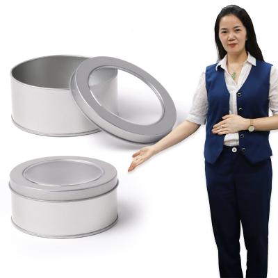 China Candy Customized Frosted Cylindrical Metal Tin Can With Lid , Candy Food Grade Packaging Tin Box for sale