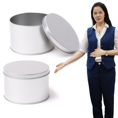 China Cake Customized Silver Environmental Friendly Cylindrical Tin Can Box Frosted Cake Food Grade Tin Can for sale