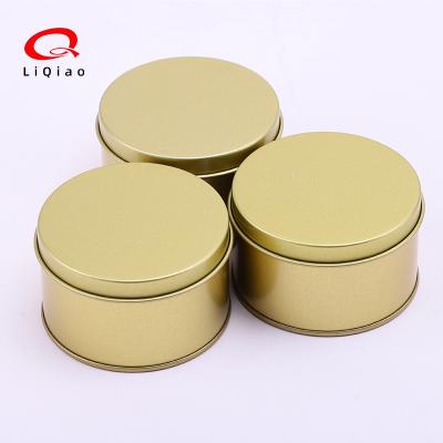 China Wholesale High Quality Custom Empty Round Gold Hot Selling Tin Box Recyclable Small For Tea Packaging for sale