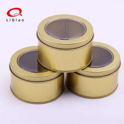 China Wholesale Recyclable Gold Tea Tin Can Gift Tinplate Round Box Flower Tea Candy Candle Metal Packaging Box for sale