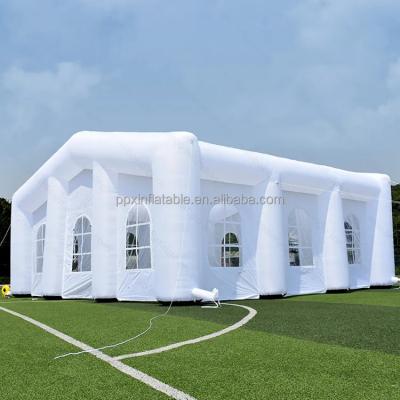 China Eco-friendly White Inflatable Marquee Tent Inflatable Tent With Led Advertising Light Wholesale Inflatable Teepee Explosion Lighting Tent for sale