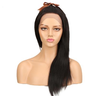 China 100% Brazilian Hair Frontal Wig Wholesale Superb Human Hair Long Straight Virgin Hair 13x4 Lace Frontal Wig Black Straight Hair Wig for sale