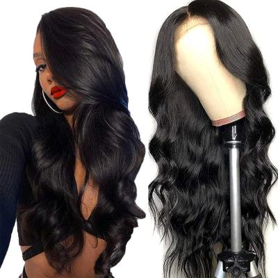 China 100% Body Wave Brazilian Virgin Hair Full Lace Wig HD Transparent Swiss Lace Front Wigs Body Wave Lace Front Wigs For Black Women for sale