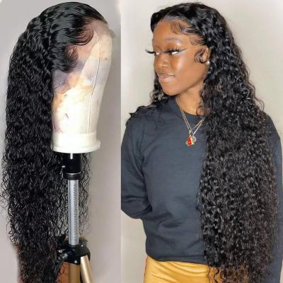 China Hot Sale Brazilian Human Hair 100% Virgin Hair 13X4 Water Wave Natural Lace Front Wigs 100% Water Wave For Black Women for sale