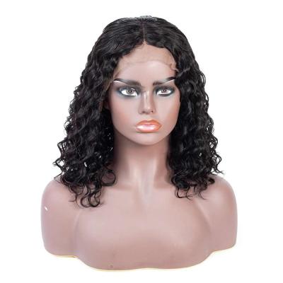 China 2021 Hot Wholesale Cheap Raw Virgin Jerry Curl 2021 Cuticle Aligned Hairc Short Deep Curly 4x4 Lace Frontal Wigs For Women for sale