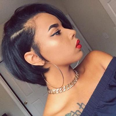 China Hot Beauty Silky Straight Brazilian Short Bob Pixie Cut Non Lace Wig With Color Women Pixie Wigs Human Hair For Bang Wholesale for sale