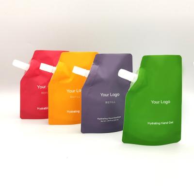 China Barrier spout pouch bag 50ml 100ml refill pouch cosmetic refill bags for liquid soap corner matte spouted stand up pouches for sale