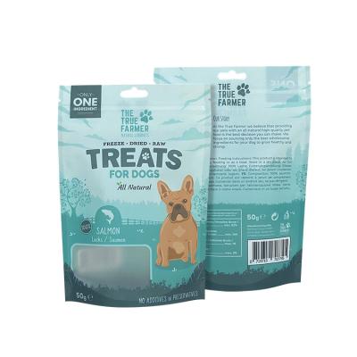 China Moisture Proof Plastic Bags For Dog Food Freeze Dog Food Bag Plastic Hanging Resealable Dry Pet Food Pouch Window ZipLock Stand Up Pouch for sale