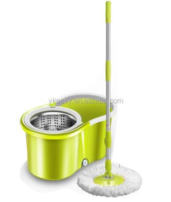 China Sustainable 360 ​​Degree Rotating Microfiber Spining Magic Mop With SS Bucket 2 Heads for sale