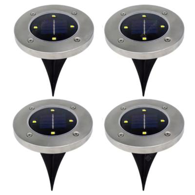 China Garden Water Proof Stainless Steel Lights Solar Buried LED Garden Lights Outdoor Solar Led Cover Lights with Four Changeable Colors for sale