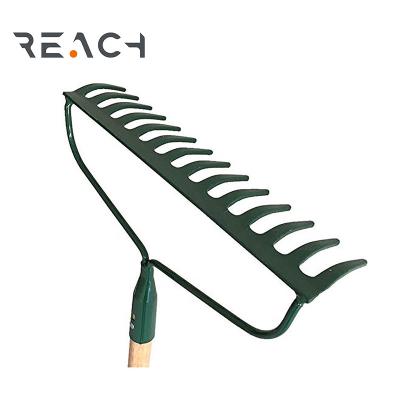 China Leaf Rake Hot Steel Garden Tool Garden Rake Sale Ground Arch Main Rake With 14 Tooth for sale