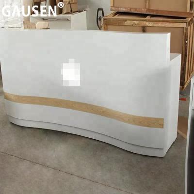 China Chinese Hot Sale Customized Modern White Wooden Used Reception Desk for sale