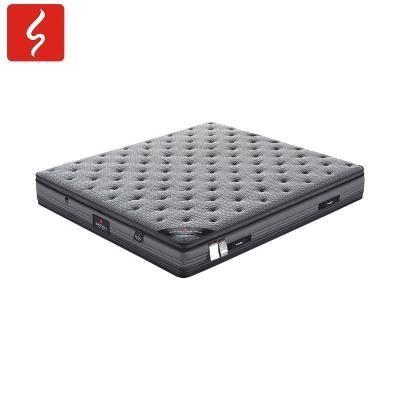 China Foldable king double bed custom made vacuum compress twin coil pocket spring hotel mattress soft hotel bed with frame in a box for sale