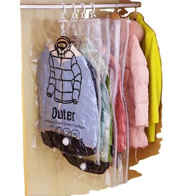 China Viable Sealed Bags To Save Organizer Space Can Hang Compression Bag Vacuum For Foldable Clothes Clear Edge for sale