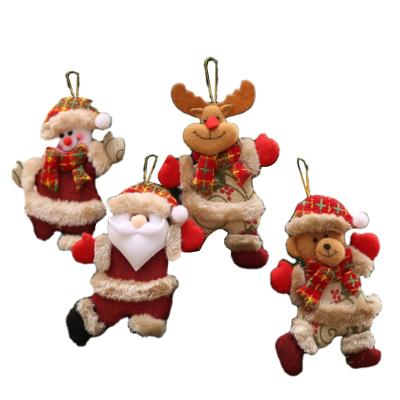 China As Picture Snowman Reindeer Bear Santa Claus Doll New Year Gift Plush Christmas Ornament Christmas Tree Hanging Doll for sale