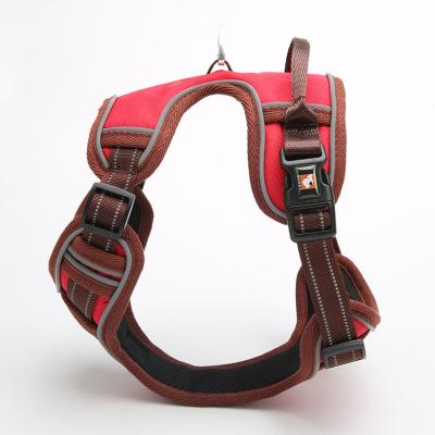 China Reflective High Quality Pet Product Outdoor Dog Harness Dog Chest Adjustable Training Strap Can For Dark for sale