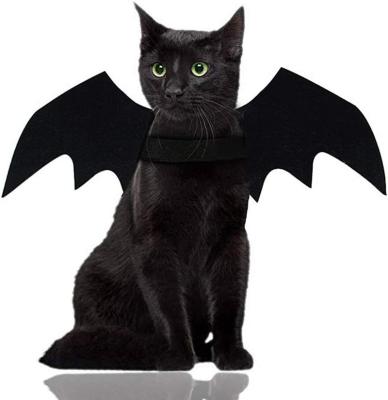 China Sustainable Halloween Props Pet Cat Bat Wings Costume Big Dog Kitten Pet Bat Wings Transformer Dressup Costume for sale