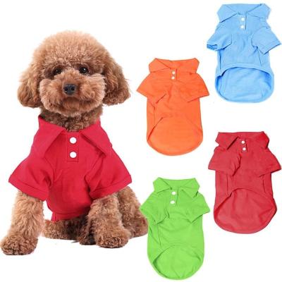 China Sustainable Wholesale  Soft and Breathable Dog Shirts Pet Puppy  Cotton T-Shirt Clothes for Small Medium Dog Walking for sale