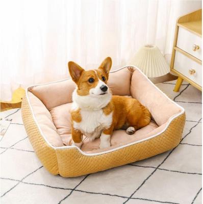 China Sustainable Hot Sale Embossing Technology Pet Sleeping Bed Soft High Quality Comfortable Non-slip Nest Sofa for sale