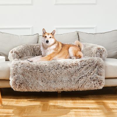 China Sustainable Dog Plush Sofa Mat Nest Winter Sleeping Removable and Washable Dog Sofa Bed with Zipper for sale