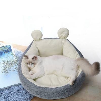 China Sustainable Innovation Rabbit Ear Warm Cat Nest Soft And Comfortable Deep Sleeping Cat Bed Nest for sale