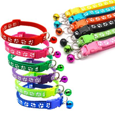 China Sustainable 2023 Hot Selling Neck Adjustable Nylon Pet Collar Multi-Color Cat Collar with Bell Breakaway Tag Pet Collar for sale