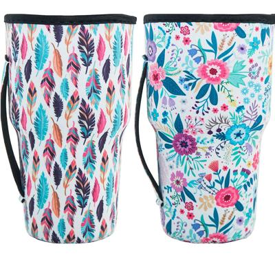 China Household Products 41 Designs Neoprene Tumbler Holder Cover Bags 30 Ounce Water Bottle Cover Sleeve Bag Coffee Cups Reusable Neoprene Insulated Cups for sale