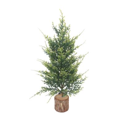 China Christmas Decoration Factory Direct Sales Hot Selling Greenery Potted Wooden Stocking Christmas Tree Christamas for Office and Party Festival Holiday Decor for sale