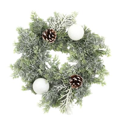 China Wholesale Artificial Christmas Christamas Decorations Competitive Price Faux Glitter Christmas Bell Garland Wreaths For Stairs Windows Front Door for sale