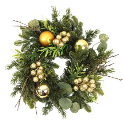 China China Factory Cheap Price Christamas Decorations Large Christmas Decorative Garland Wreath 14 Inch. in diameter for Front Door Christmas for sale