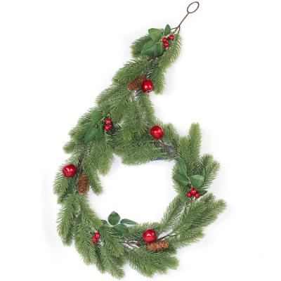 China New Design 50Inch Christamas Home Decoration China Factory Hot Sale Artificial Red Apple and Pomegranate Christmas Wreath For Home Office Party Decoration for sale