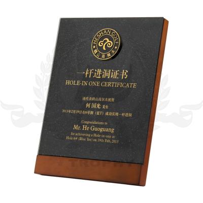 China Europe Boutique Golf Sports Certification Souvenir Award Wooden Acrylic Plaque for sale