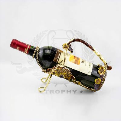 China New Viable Design Customized Art Opens Gold Metal Wine Rack Silver Plated Bottle Rack For Decor for sale