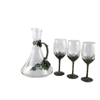 China Pretty Red Wine Cup /custom Glass Wine Cup Eco - Friendly Glass Bottles for sale