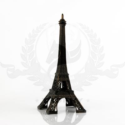 China Custom Art Decor Gold Metal Crafts Silver Bronze Plated Iron-Tower Architectural Scale Model For Decorative for sale