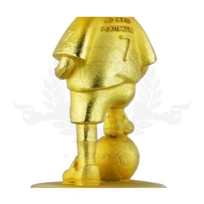 China Custom Latest Europe Gold Soccer Player Decoration Trophy Metal Football And Soccer Awards Souvenir Gift for sale