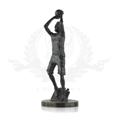 China Custom Logo Blackhorsegifts Art Decor Metal Basketball Sculptures Free Black Nickel Plated Trophy for sale