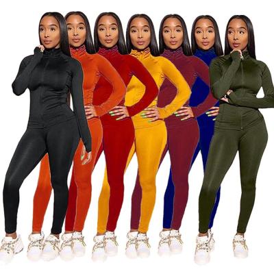 China 2021 New Arrival Women Solid Color Breathable Sportswear 2 Pieces Women Clothing Set for sale