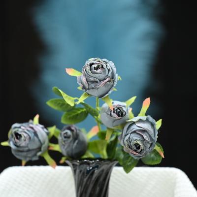 China Beautiful Colorful Artificial Flowers For Wedding Realistic Flower Black Blue for sale